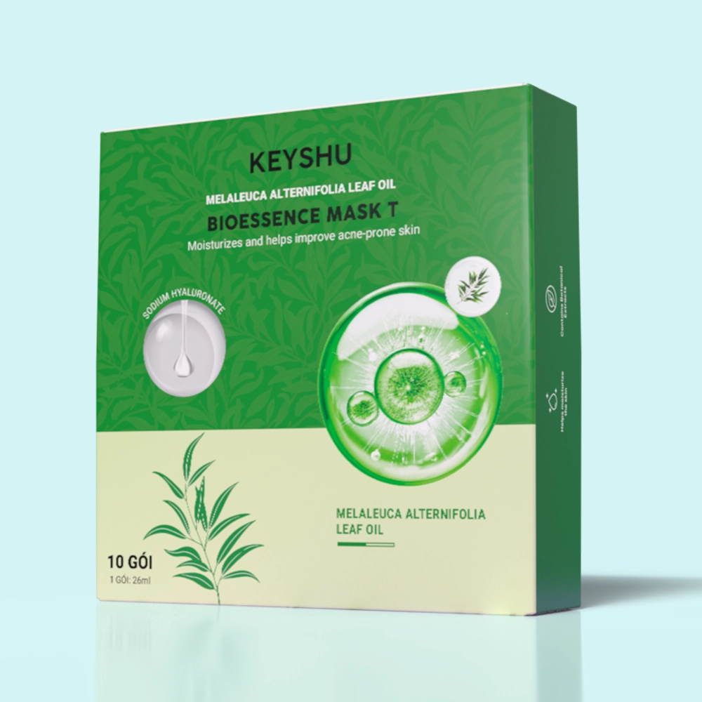 Bioessence Mask T - Mặt Nạ Tràm Trà | Hỗ Trợ Giảm Mụn, Kiểm Soát Dầu, Làm Dịu Da | 10 Miếng x 26ml